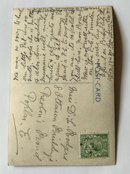 画像2: Postcard    アンティークポストカード　大きな犬と女の子とお人形　写真 (2)