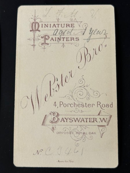 画像3: Vintage carte de visite　アンティーク　ミニ肖像写真　テディベアと小さな女の子　イギリス (3)