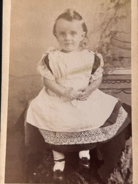 画像2: Vintage carte de visite　アンティーク　ミニ肖像写真　小さな女の子　レース　イギリス (2)