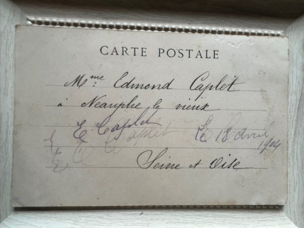 画像2: Postcard 　アンティークポストカード　黒猫と女の子　フランス1905年　メダイ (2)