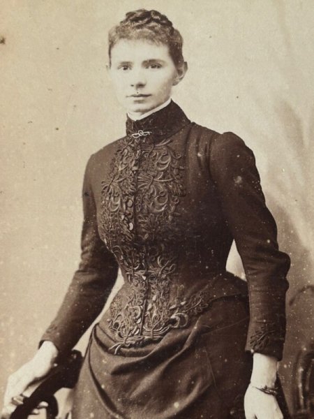 画像2: Vintage Cabinet Card Photo　ビクトリアンフォト　アンティーク　肖像写真　女性　グラスゴー　スコットランド（大判写真） (2)