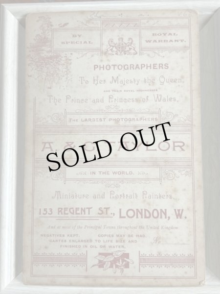 画像4: Vintage Cabinet Card Photo　アンティーク　肖像写真　バスケットを持つ女の子　イギリス　ロンドン（大判写真） (4)