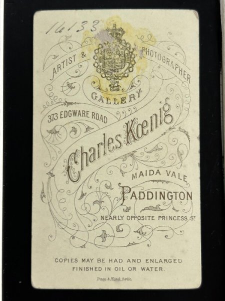 画像2: Vintage carte de visite　アンティーク　ミニ肖像写真　男性　ロンドン　イギリス (2)