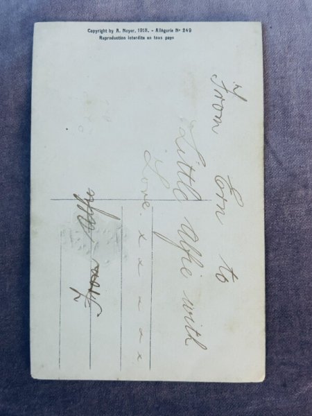 画像3: Postcard　アンティークポストカード　クリスマス　羊飼いの夫婦　赤ちゃんのプレゼント　気球　フランス (3)