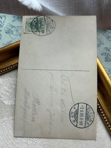 画像3: Postcard アンティークポストカード ドイツ 男の子 写真 1909年 (3)