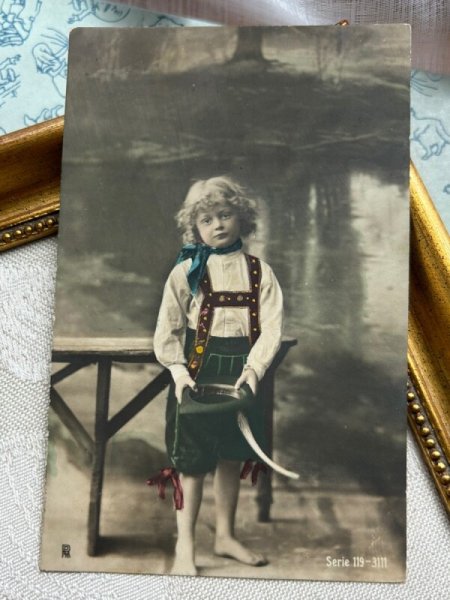 画像2: Postcard アンティークポストカード ドイツ 男の子 写真  (2)