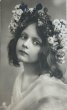 画像1: Postcard　アンティークポストカード　花冠の女の子　写真　ドイツ1909年 (1)
