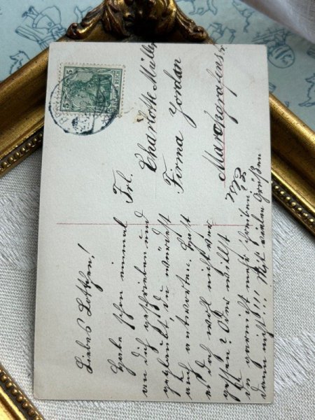 画像4: Postcard　アンティークポストカード　長い髪の女の子　写真　ドイツ1909年 (4)