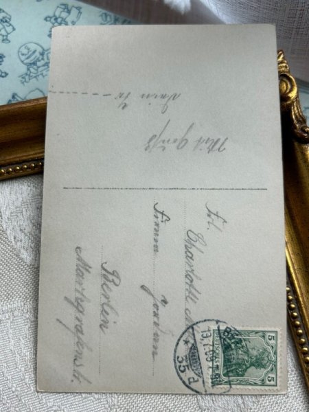 画像3: Postcard アンティークポストカード ドイツ 男の子 写真 1909年 (3)