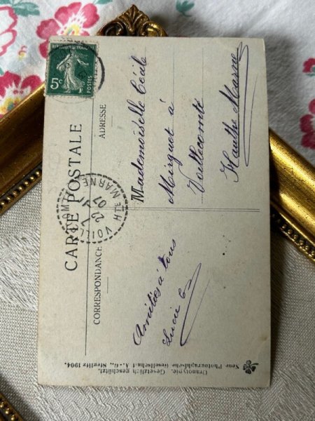 画像3: Postcard　アンティークポストカード　女の子　フランス1907年 (3)