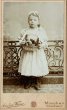 画像1: Vintage carte de visite　アンティーク　ミニ肖像写真　フラワーガール　お花と女の子　ドイツ (1)