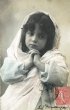 画像1: Postcard　アンティークポストカード　祈る女の子　フランス　1905年 (1)