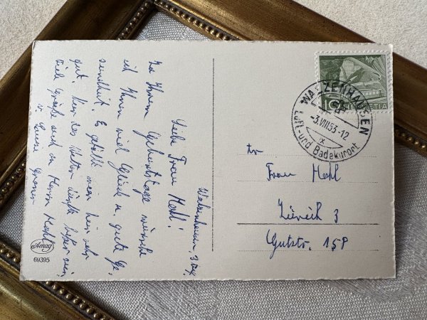 画像4: Postcard アンティークポストカード 子どもたちと犬 ワイヤーフォックステリア スイス 写真 1953年 (4)