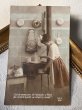 画像2: Postcard　アンティークポストカード　お料理をする女の子と猫　キッチン　写真　フランス (2)