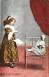画像1: Postcard　アンティークポストカード　お人形さんと女の子　初めてのレッスン　イギリス1910年 (1)