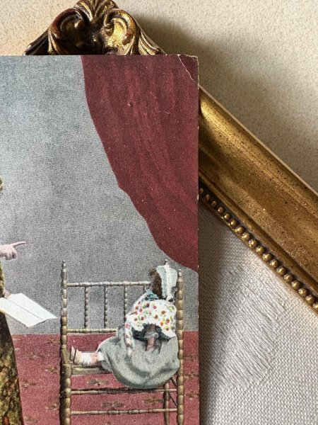 画像3: Postcard　アンティークポストカード　お人形さんと女の子　初めてのレッスン　イギリス1910年 (3)