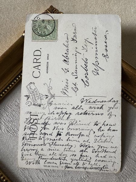 画像4: Postcard　アンティークポストカード　お人形さんと女の子　初めてのレッスン　イギリス1910年 (4)