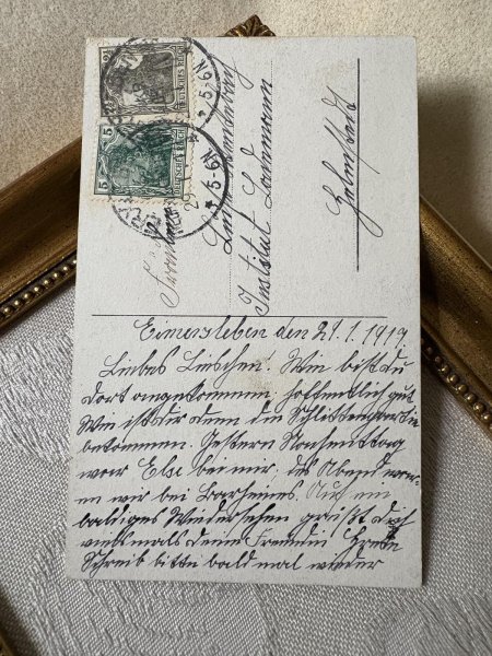 画像3: Postcard    アンティークポストカード　女の子　ドイツ　1919年 (3)