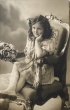 画像1: Postcard    アンティークポストカード　椅子に座る女の子　ドイツ　1911年　写真 (1)