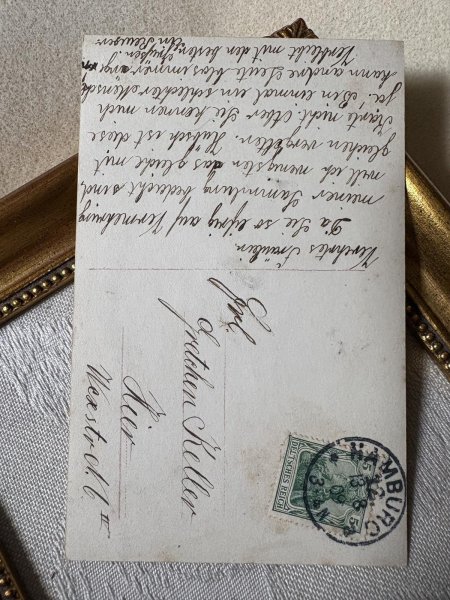 画像3: Postcard    アンティークポストカード　花輪と女の子　写真　 Grete Reinwald 　ドイツ1909年 (3)