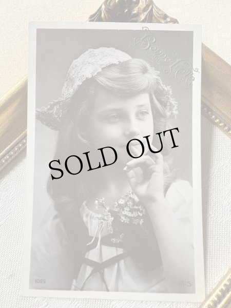 画像2: Postcard　アンティークポストカード　美しい女の子　フランス　1908年　写真 (2)