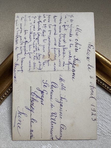 画像3: Postcard　アンティークポストカード　イースター　飾り卵と女の子　写真　1923年 (3)