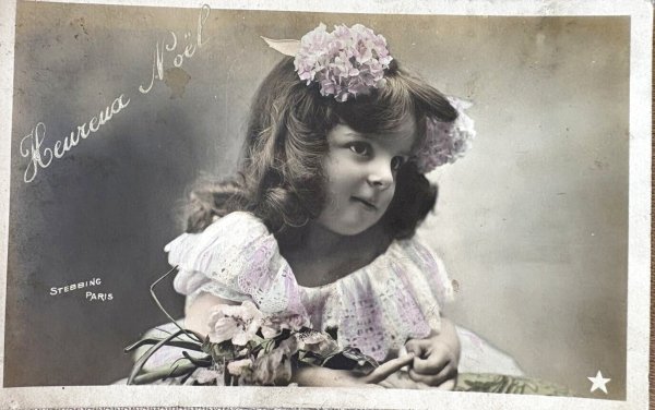画像1: Postcard　アンティークポストカード　女の子　写真　フランス (1)