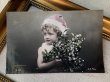 画像2: Postcard　アンティークポストカード　ヤドリギと子ども　写真　フランス　1907年 (2)