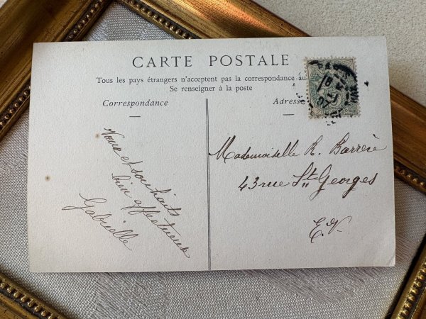 画像3: Postcard　アンティークポストカード　ヤドリギと子ども　写真　フランス　1907年 (3)