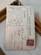 画像4: Postcard　アンティークポストカード　薔薇のお花と女の子　写真　フランス1907年 (4)