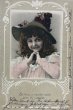 画像1: Postcard　アンティークポストカード　帽子の女の子　ドイツ１９０２年 (1)