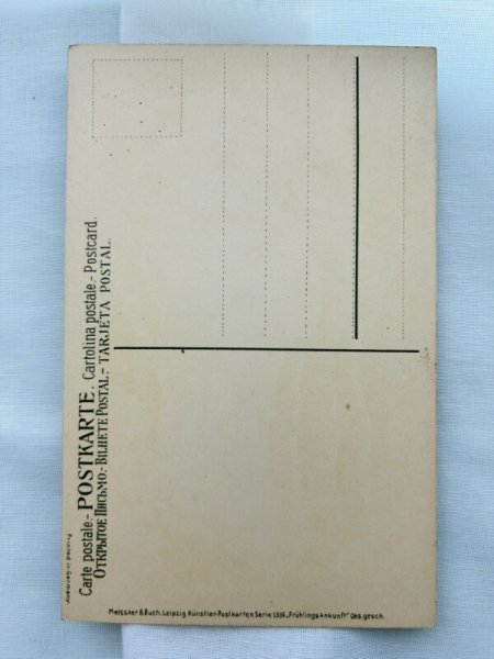 画像2: Postcard　アンティークポストカード　黄色のお花　Catherine Klein （未使用） (2)