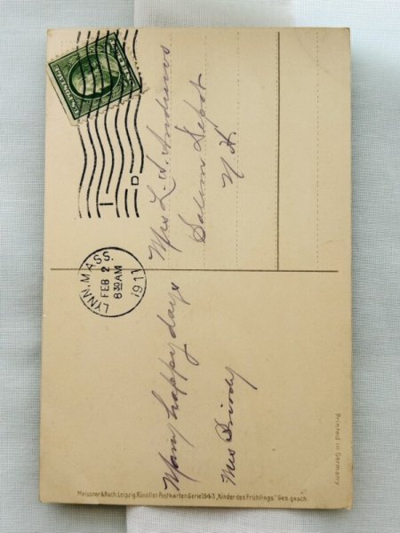 画像2: Postcard　アンティークポストカード　チューリップのお花　Catherine Klein　1911年 (2)