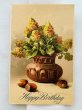 画像1: Postcard　アンティークポストカード　黄色のお花と栗　ライラック　Catherine Klein 1909年 (1)