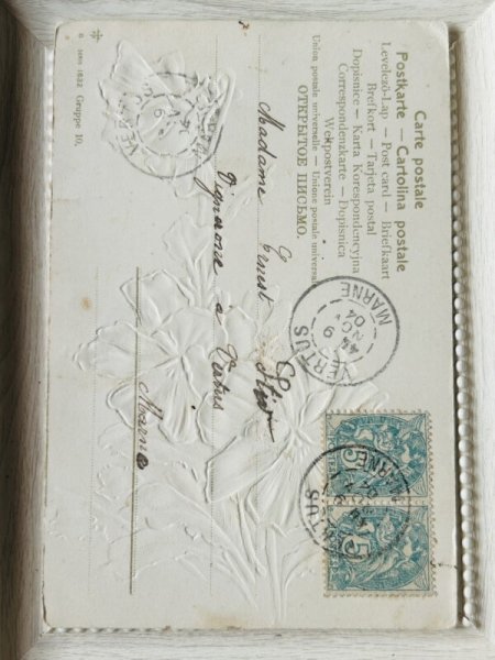画像2: Postcard　アンティークポストカード　パンジーのお花　フランス1904年 (2)