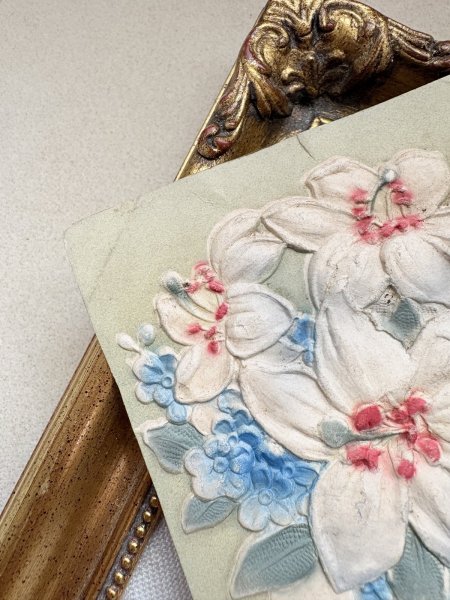 画像4: Postcard　アンティークポストカード　イースター　白百合と忘れな草のお花と卵 (4)