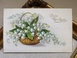 画像2: Postcard　アンティークポストカード　スズランのお花かご　パニエ　フランス　 (2)