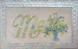 画像1: Postcard　アンティークポストカード　刺繍　忘れな草のお花かご　マリー　Marie フランス　1912年 (1)