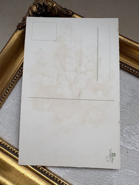 画像3: Postcard　アンティークポストカード　スズランのお花かご　鈴蘭　フランス　（未使用） (3)