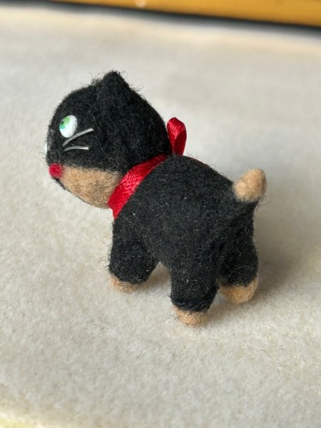 画像2: Vintage style Handmade miniature toy ハンドメイド　アンティーク風ミニチュア　アートドール　黒猫ブリンキー (2)