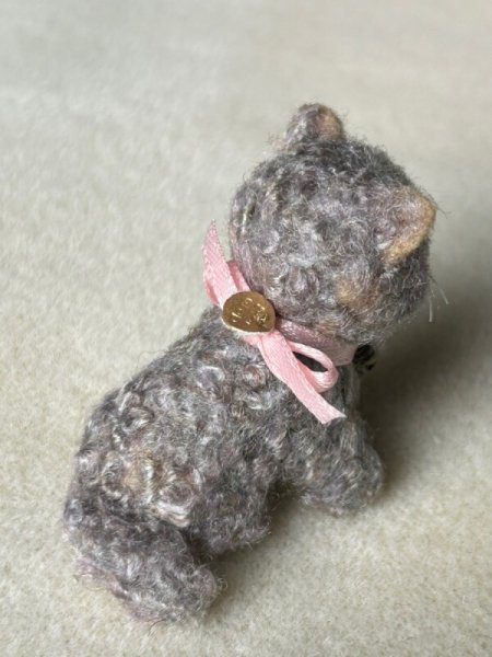 画像3: Vintage style Handmade miniature toy ハンドメイド　アンティーク風ミニチュア　アートドール　フィフィ猫　グレー (3)