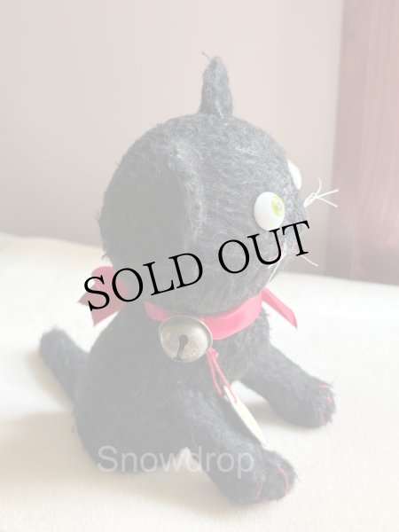 画像3: 【ご予約済】Snowdrop ハンドメイド　アンティーク風ぬいぐるみ　黒猫　ジャーマンモヘア　（16.5cm） (3)