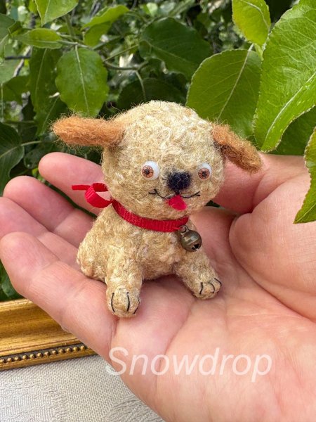 画像1: Vintage style Handmade miniature toy ハンドメイド　アンティーク風ミニチュア　アートドール　タビー犬　Tubby Dog (1)