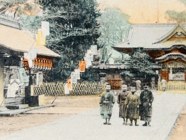 画像2: Postcard  手彩色絵葉書 東京芝権現神社 上野東照宮?(明治 大正 戦前 未使用) (2)