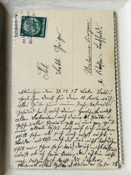 画像2: Postcard　アンティークポストカード　新年　New Year　キノコと女の子　 (2)