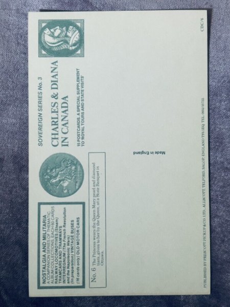 画像2: Postcard　ポストカード　イギリス王室　ダイアナ妃　（未使用） (2)