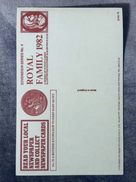 画像3: Postcard　ポストカード　イギリス王室　ダイアナ妃とウイリアム王子　チャールズ皇太子　1982年（未使用） (3)