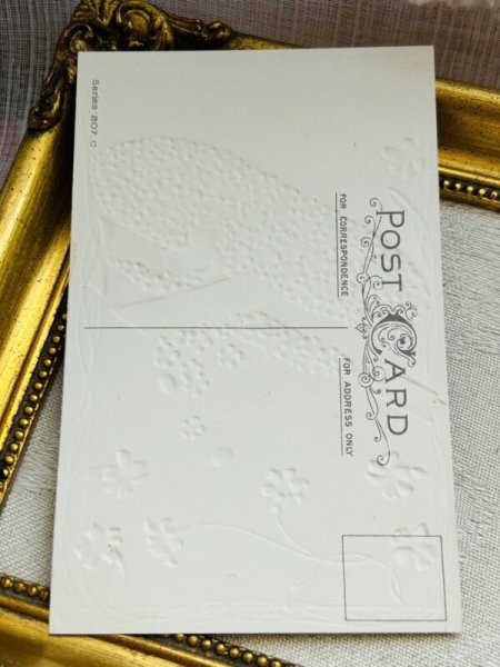 画像3: Postcard　アンティークポストカード　イースター 　スミレのお花の飛行機を操縦するうさぎさん　ウサギ　兎　（未使用） (3)