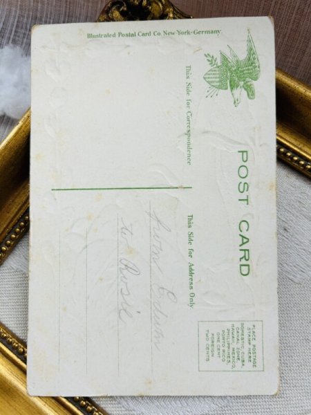 画像3: Postcard　アンティークポストカード　イースター 　うさぎと卵から生まれたてのヒヨコ　イースターエッグ　 (3)