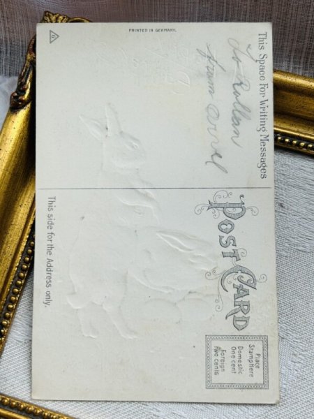 画像3: Postcard アンティークポストカード イースター  卵とうさぎさん  (3)